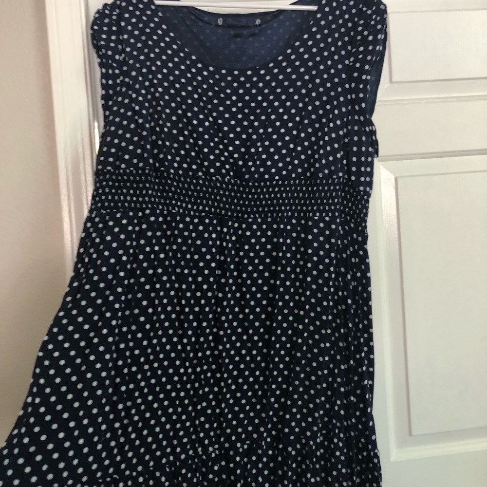 American Rag Navy blue and white polka dot dress